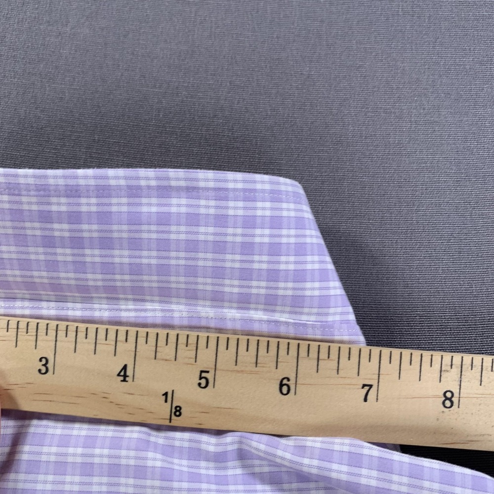 Brooks Brothers Shirt Mens 16.5 34 Purple Check Regent Non-Iron Supima Cotton - Picture 10 of 14